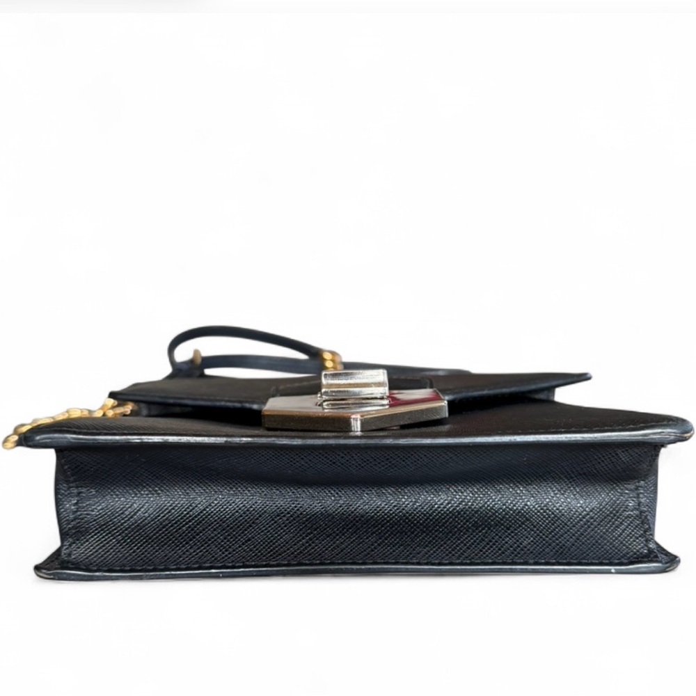 Prada Black Saffiano Leather Bag with Chain Strap. Comes with COA - Picture 9 of 17